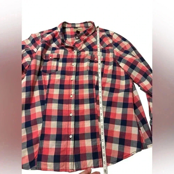 Bit & Bridle Pink, Blue & White Check, Long Sleeve, Button Down Western Shirt - Picture 9 of 10